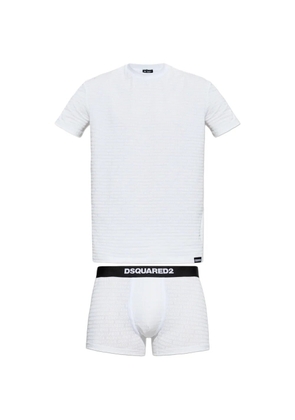 DSQUARED2 logo-print lounge T-shirt and boxers set - White