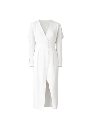 Rejina Pyo Remi button V-neck midi dress - White