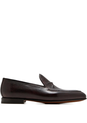 Bontoni De Bustis pebble-grain leather loafers - Red