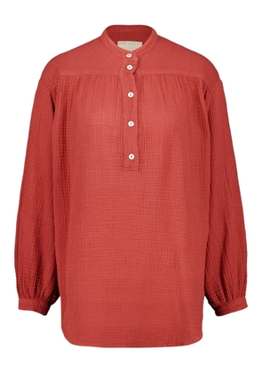 120% Lino button long-sleeve blouse - Red