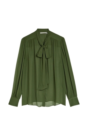 alice + olivia Thayer tie-neck long-sleeve top - Green