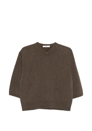 6397 V-neck short-sleeve sweater - Brown