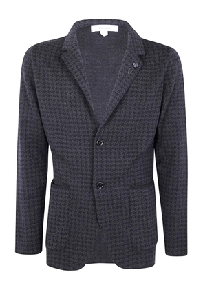 Lardini houndstooth three-button jacket - Black