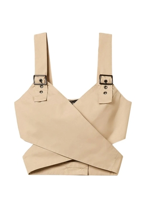 TWINSET buckled poplin top - Neutrals
