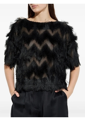 MUNTHE Rossi fringed blouse - Black