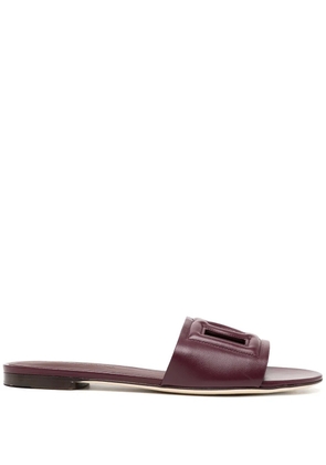 Dolce & Gabbana DG Logo leather slides - Purple