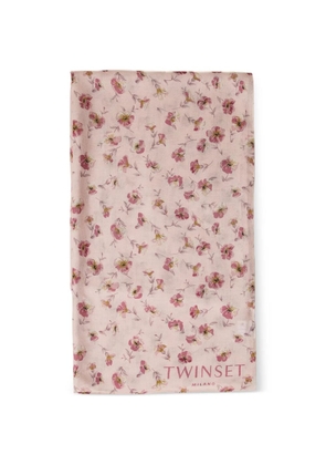 TWINSET floral-pattern scarf - Pink