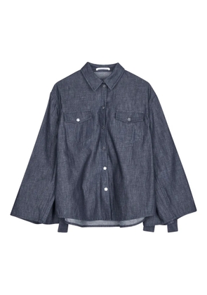 Cecilie Bahnsen Coral bow-embellishment denim shirt - Blue