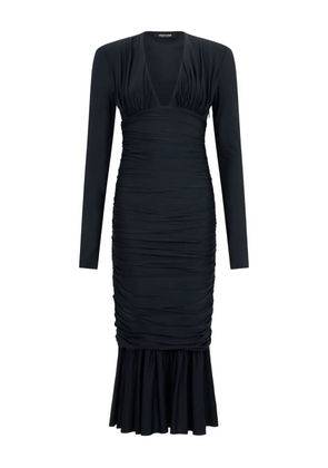 Roberto Cavalli ruched-detail midi dress - Black