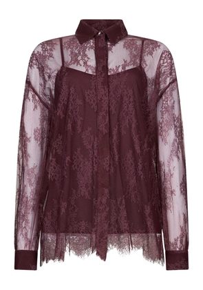 LIU JO Chantilly lace shirt - Brown