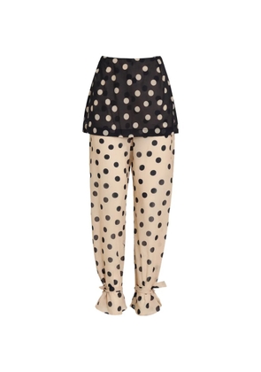 Brigitte Charlotte polka-dot trousers - Neutrals