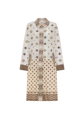 Pierre-Louis Mascia Integmosfre geometric-print coat - Brown