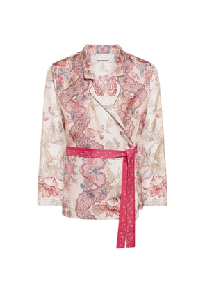 Pierre-Louis Mascia floral-patterned sash jacket - Neutrals