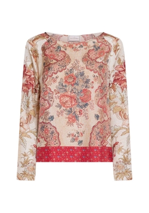 Pierre-Louis Mascia Aloe floral-longsleeve shirt - Neutrals