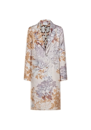 Pierre-Louis Mascia botanical-print single-breasted coat - Neutrals