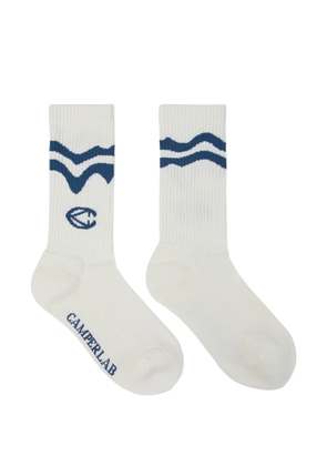CamperLab logo-embroidered socks - White