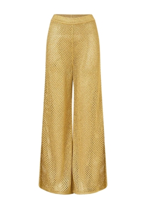 Camilla flare ottoman dynasty trousers - Gold