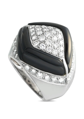 LB Exclusive 18K white gold diamond black ring - Silver