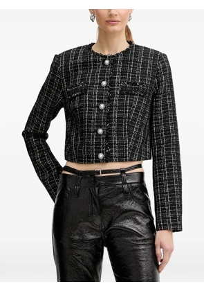 GUESS USA pearl-button tweed jacket - Black