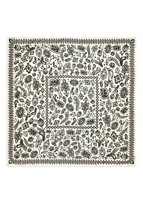 Bimba y Lola floral-pattern square scarf - Neutrals