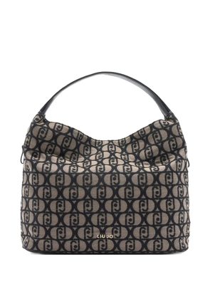 LIU JO large logo-jacquard shoulder bag - Neutrals