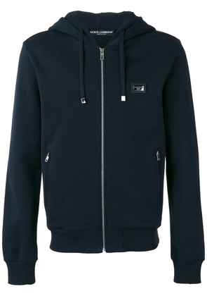 Dolce & Gabbana zip-up cotton hoodie - Blue