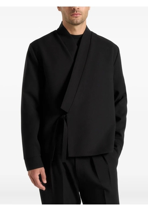 Manière De Voir Robin textured black wrap jacket