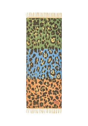 Bimba y Lola leopard-print fringed scarf - Orange