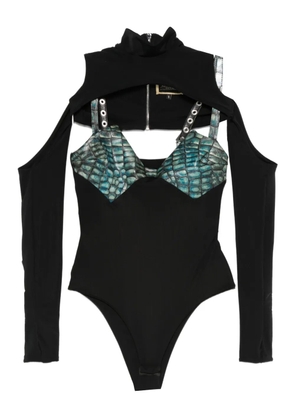 MITILIANE COUTURE embossed corset croc effect top - Black