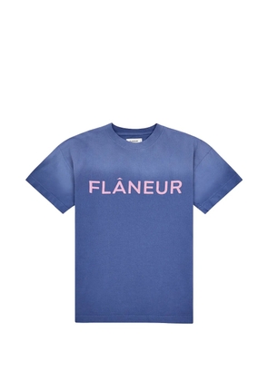 FLÂNEUR logo-print faded T-shirt - Blue