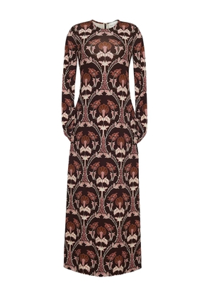 Cara Cara floral-print long-sleeve dress - Brown