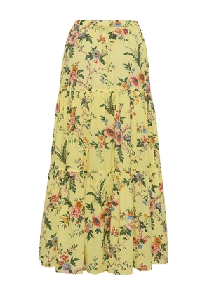 Cara Cara floral tiered skirt - Yellow