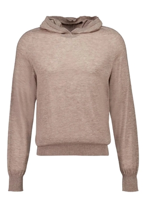 120% Lino fine-knit hoodie - Neutrals
