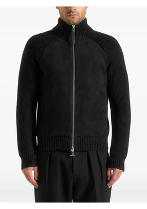 Manière De Voir Rami faux-suede & knit black jacket