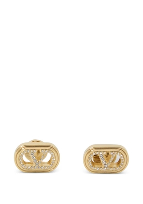 Valentino Garavani rhinestone logo earrings - Gold