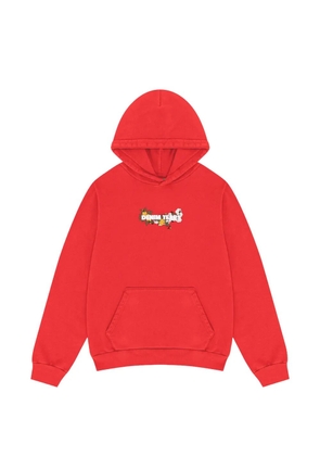 Denim Tears floral-embroidery hoodie - Red