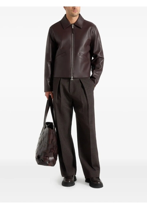 Manière De Voir Yves dual-zip faux-leather brown jacket