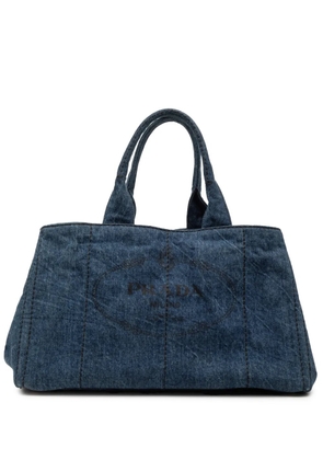 Prada Pre-Owned 2013-2025 Large Denim Canapa Logo satchel - Blue
