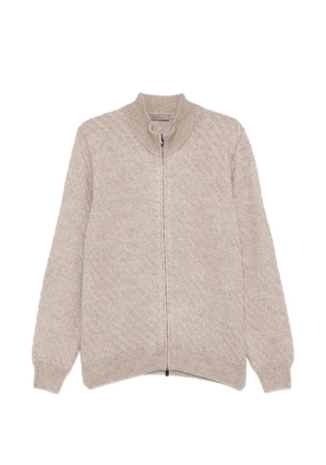 Corneliani zip knitted cardigan - Neutrals