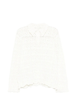 JNBY jacquard long-sleeved pullover sweater - White