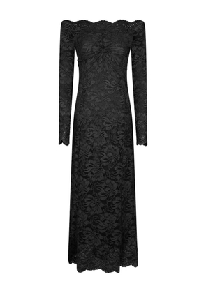 Rabanne laced floral-print maxi dress - Black