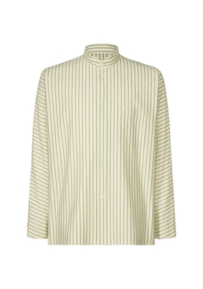Issey Miyake Men striped button-up shirt - Neutrals