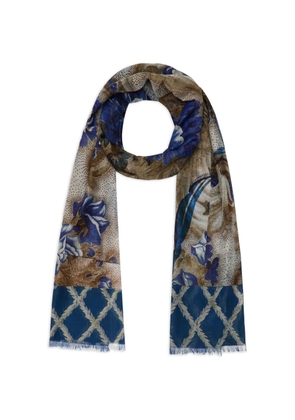 Pierre-Louis Mascia Hawnbci floral-print scarf - Blue
