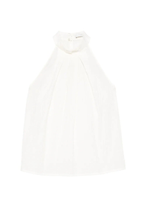Tela halterneck tetured top - White