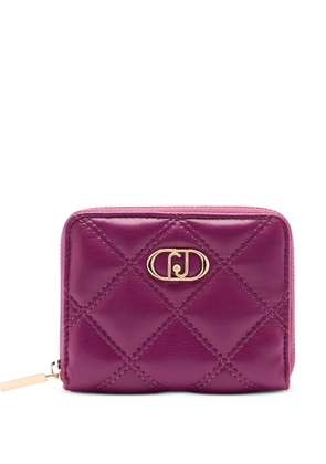 LIU JO monogram-plaque quilted wallet - Purple