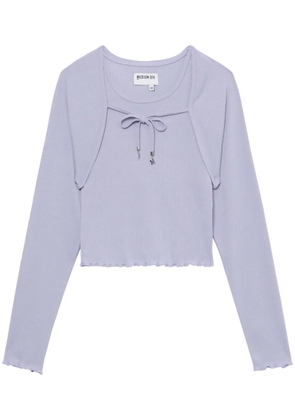 Musium Div. bolero-layered knitted top - Purple