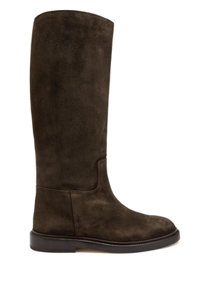 LEGRES round-toe panelled boots - Brown