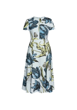ERDEM floral midi dress - Blue