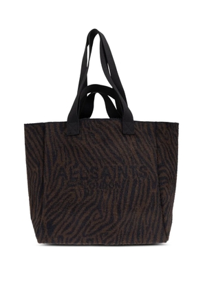AllSaints Izzy zebra-print tote bag - Brown
