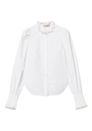 TWINSET lace-trim poplin shirt - White